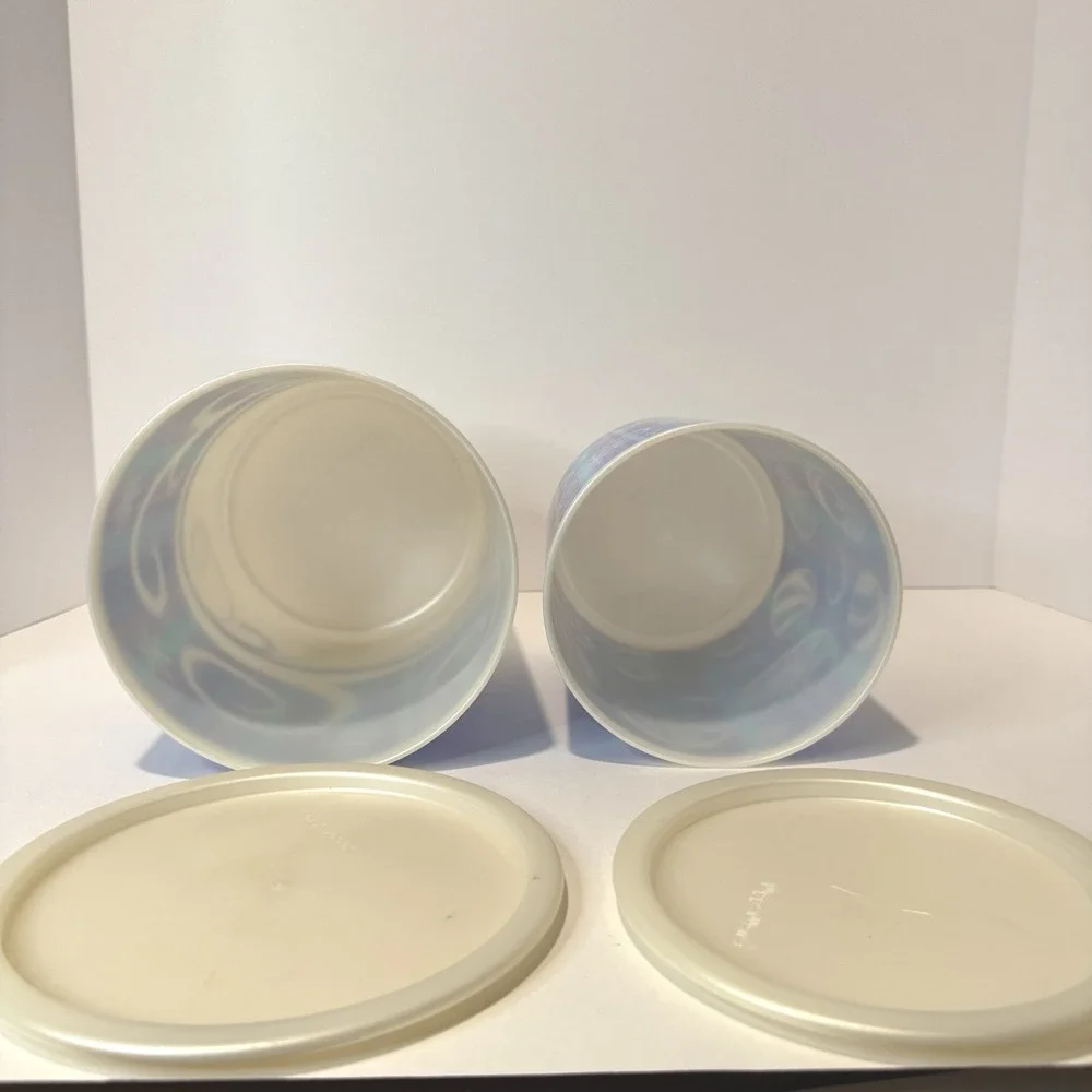 Tupperware Winter Winds Holiday Canisters B & C Snowflake Purple Blue Christmas